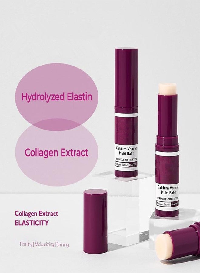 إيلهو عصا بلسم الكالسيوم المتعددة من إيلهو، بلسم مضاد للتجاعيد بالكالسيوم والكولاجين لشد البشرة ورفعها وترطيبها، عصا عناية بالبشرة كورية للعينين والرقبة والوجه، يقلل من الترهل والخطوط الدقيقة - Image 3